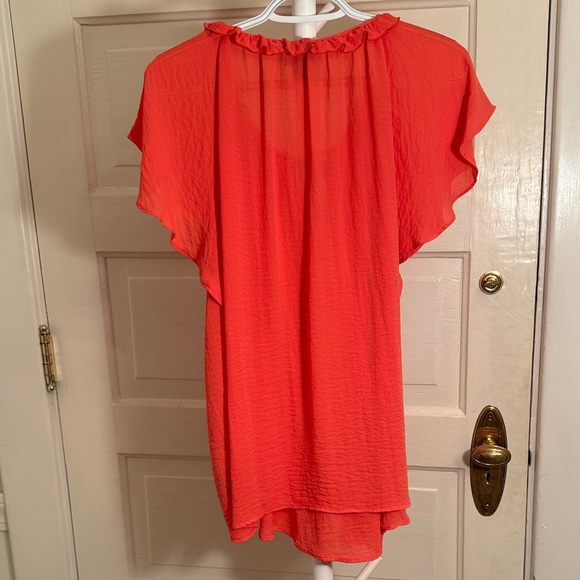 Worthington Size XL Coral Blouse with Ruffle Accents - Picture 3 of 3
